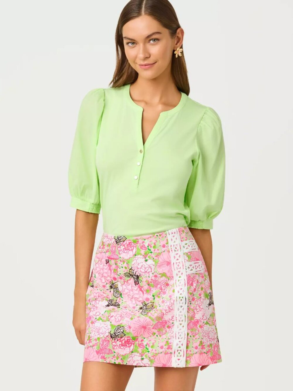 NWT Lilly Pulitzer Daye Mini Skort,  Pistachio Macaron Bees Knees, Size 2